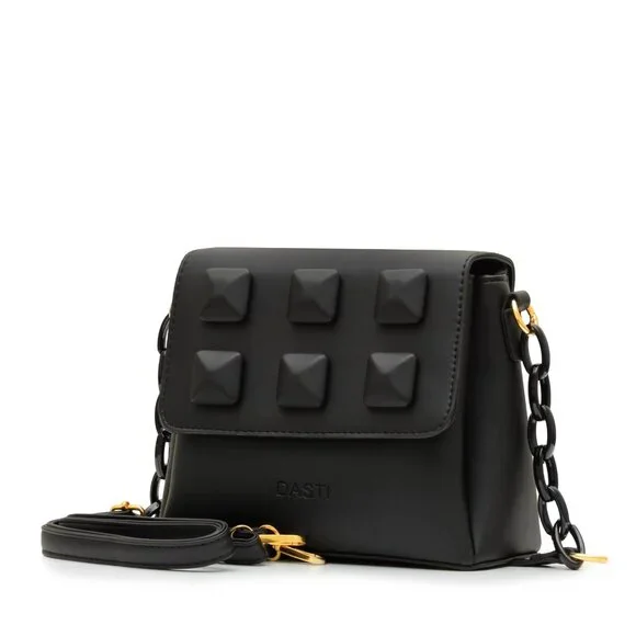 DASTI Studded Crossbody Handbag Black – Medium Size Purse + Yellow Option - Picture 4 of 9